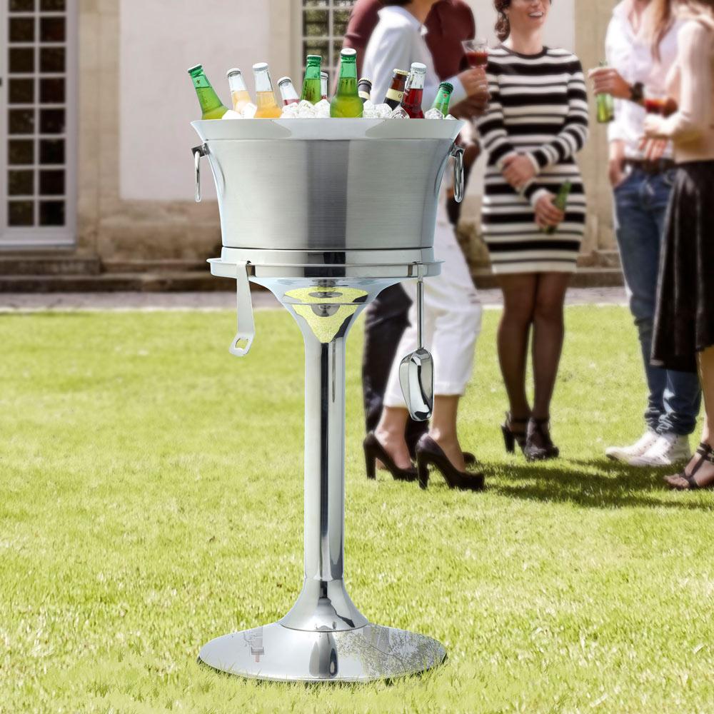 30 Quart Double Wall Beverage Tub with Stand and Tools - Image 3