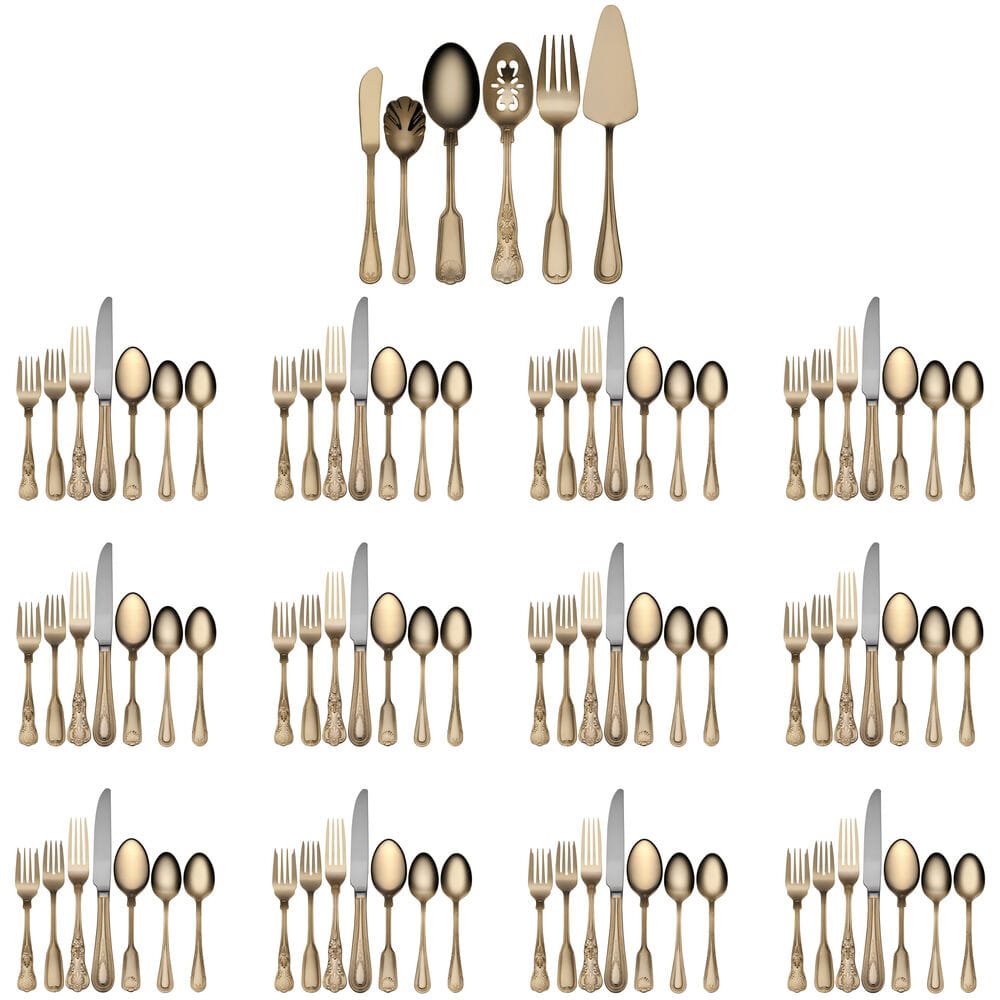 Hotel Gold Plated 90 Piece Flatware Set. Service for 12 - Image 13