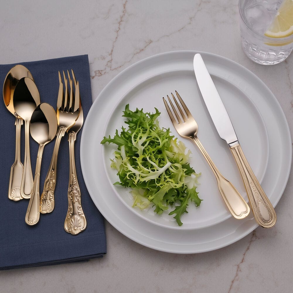 Hotel Gold Plated 90 Piece Flatware Set. Service for 12 - Image 4