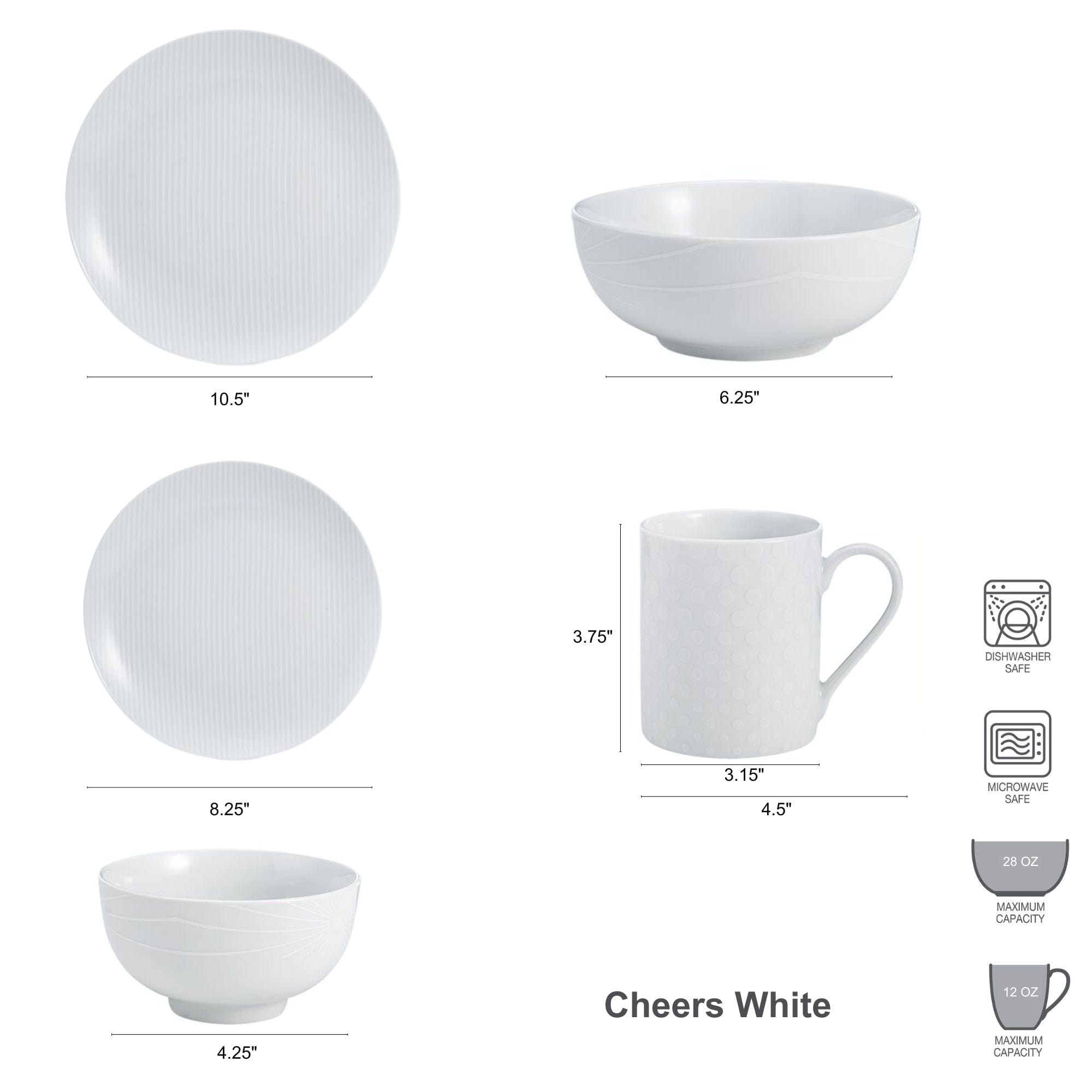 Cheers® White 40 Piece Dinnerware Set. Service for 8 - Image 5