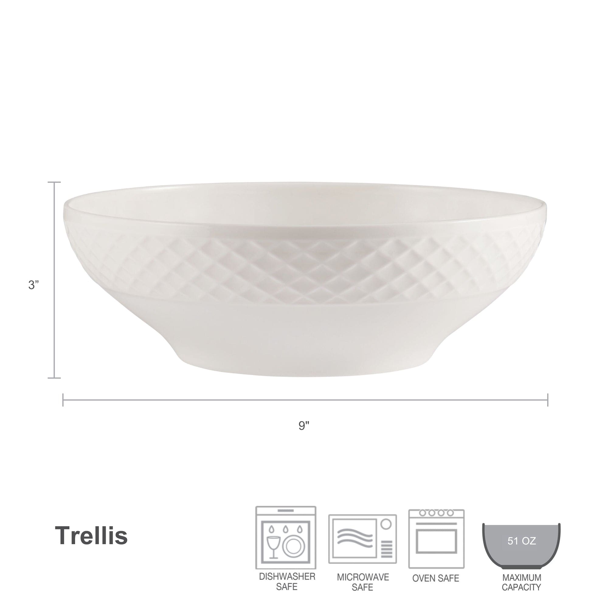 Trellis White Vegetable Serve Bowl - Image 4