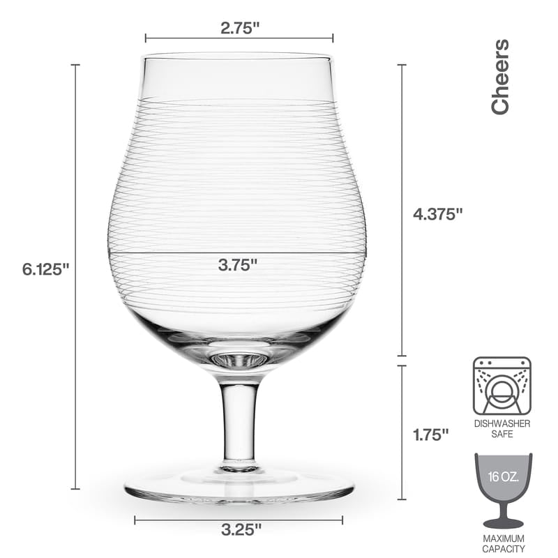 Cheers® Set of 4 Belgian Beer Goblet Glasses - Image 3