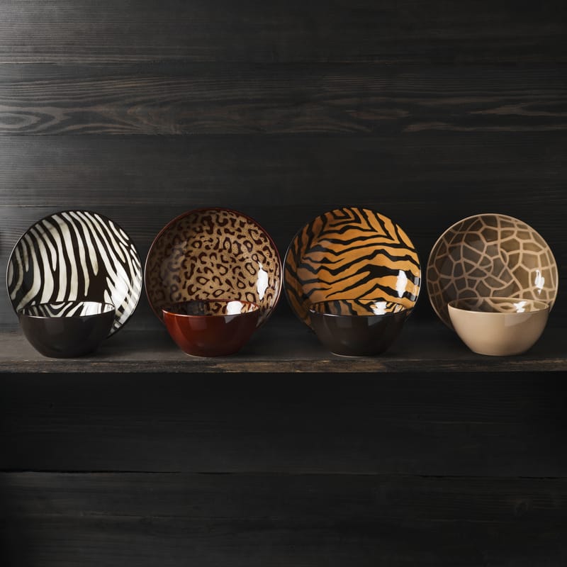 Amari Animal Print 12 Piece Dinnerware Bowl Set. Service for 4 - Image 2