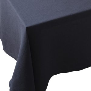 Midnight Off-Black European Linen 55 x 110 Rectangular Tablecloth