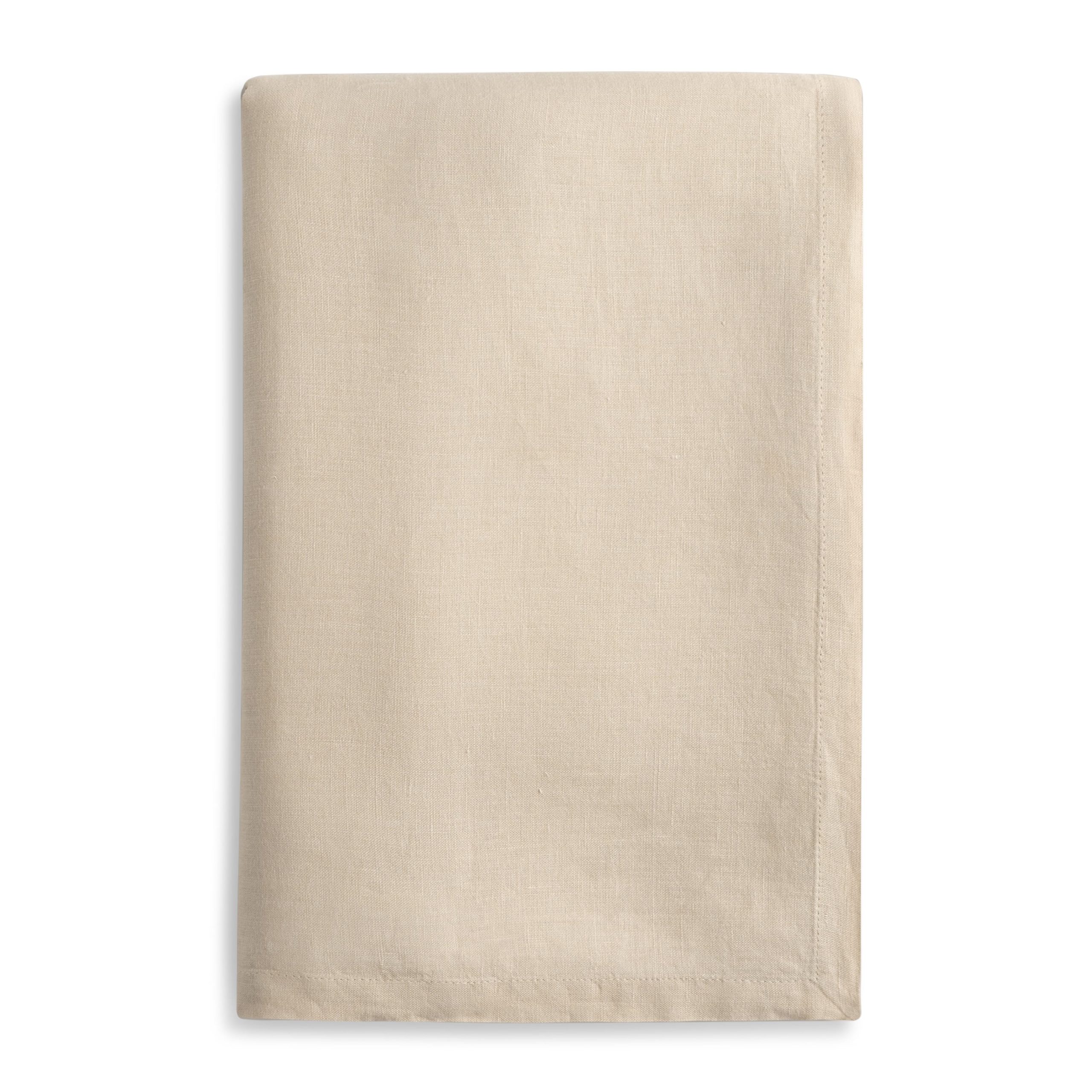 Dune Beige European Linen 55 x 110 Rectangular Tablecloth - Image 5