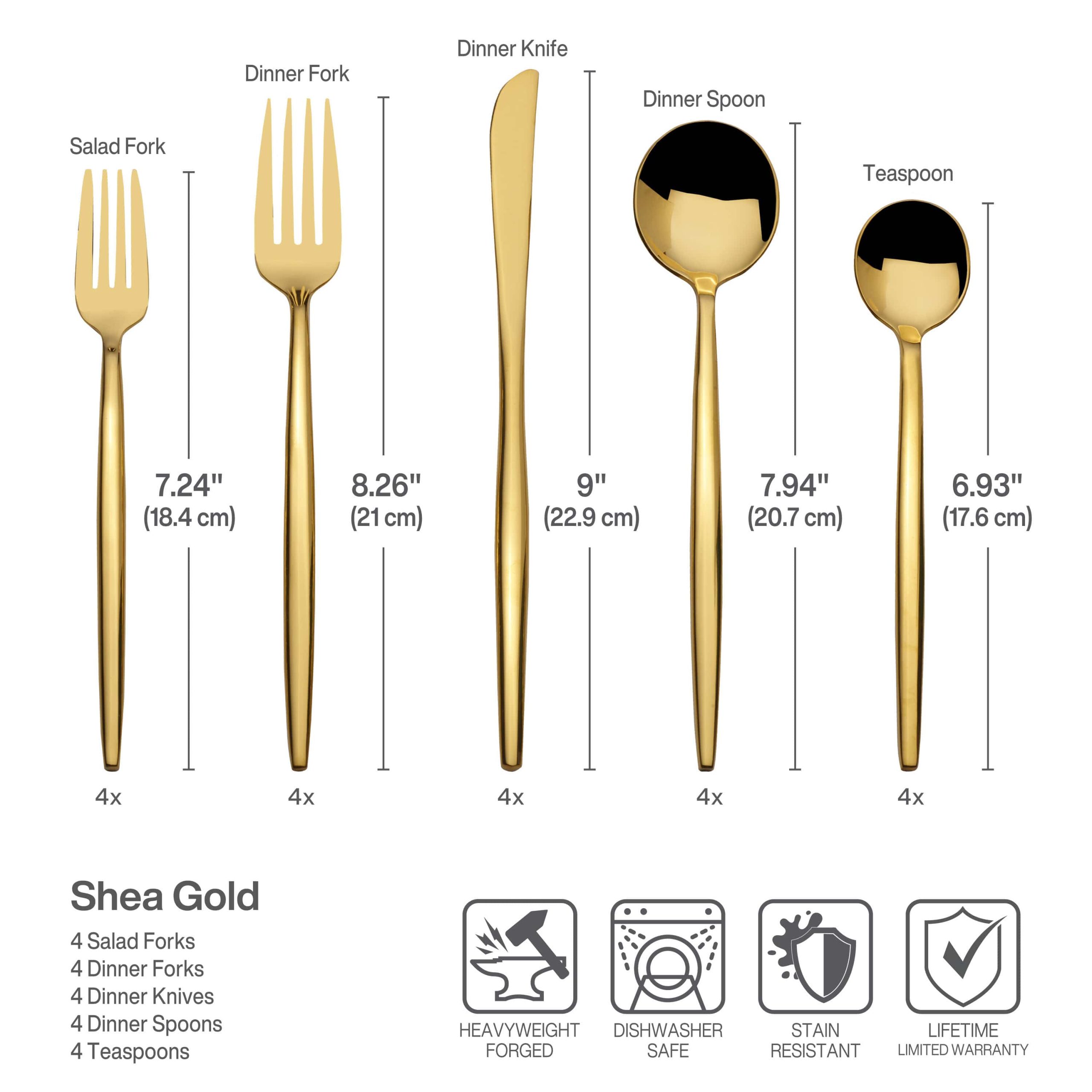 Shea Gold Forged 20 Piece Flatware Set. Service for 4 - Image 3