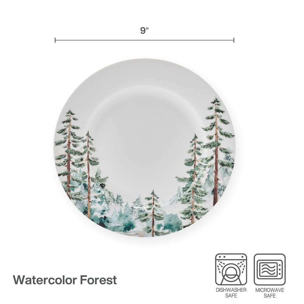 Watercolor Forest Set of 4 Salad Plates - Image 5