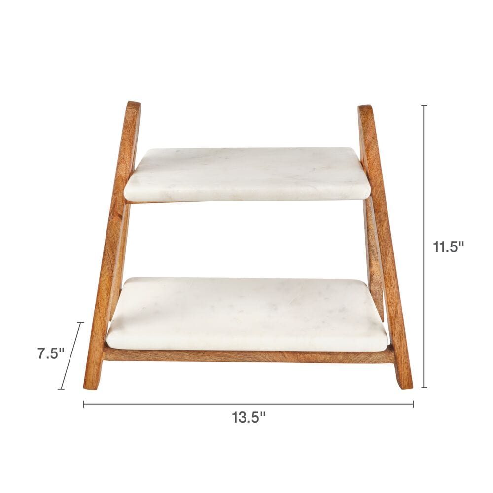Luxor 2 Tier Marble Serve Tray - Image 3
