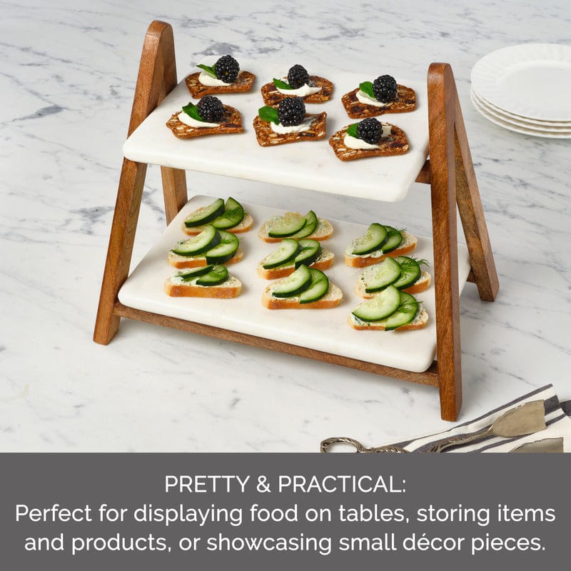 Luxor 2 Tier Marble Serve Tray - Image 4