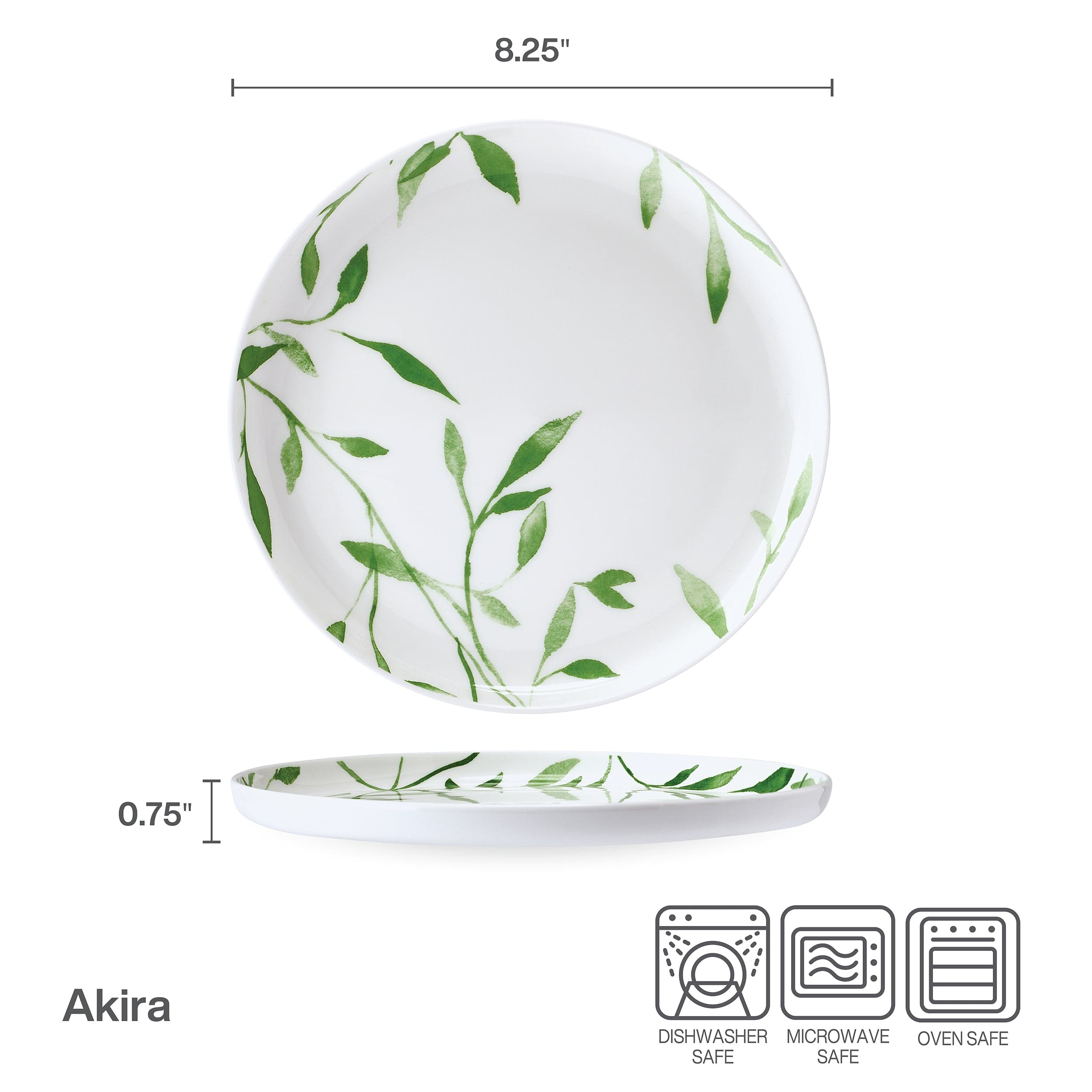 Akira Vegan Bone™ Set of 4 Salad Plates - Image 4