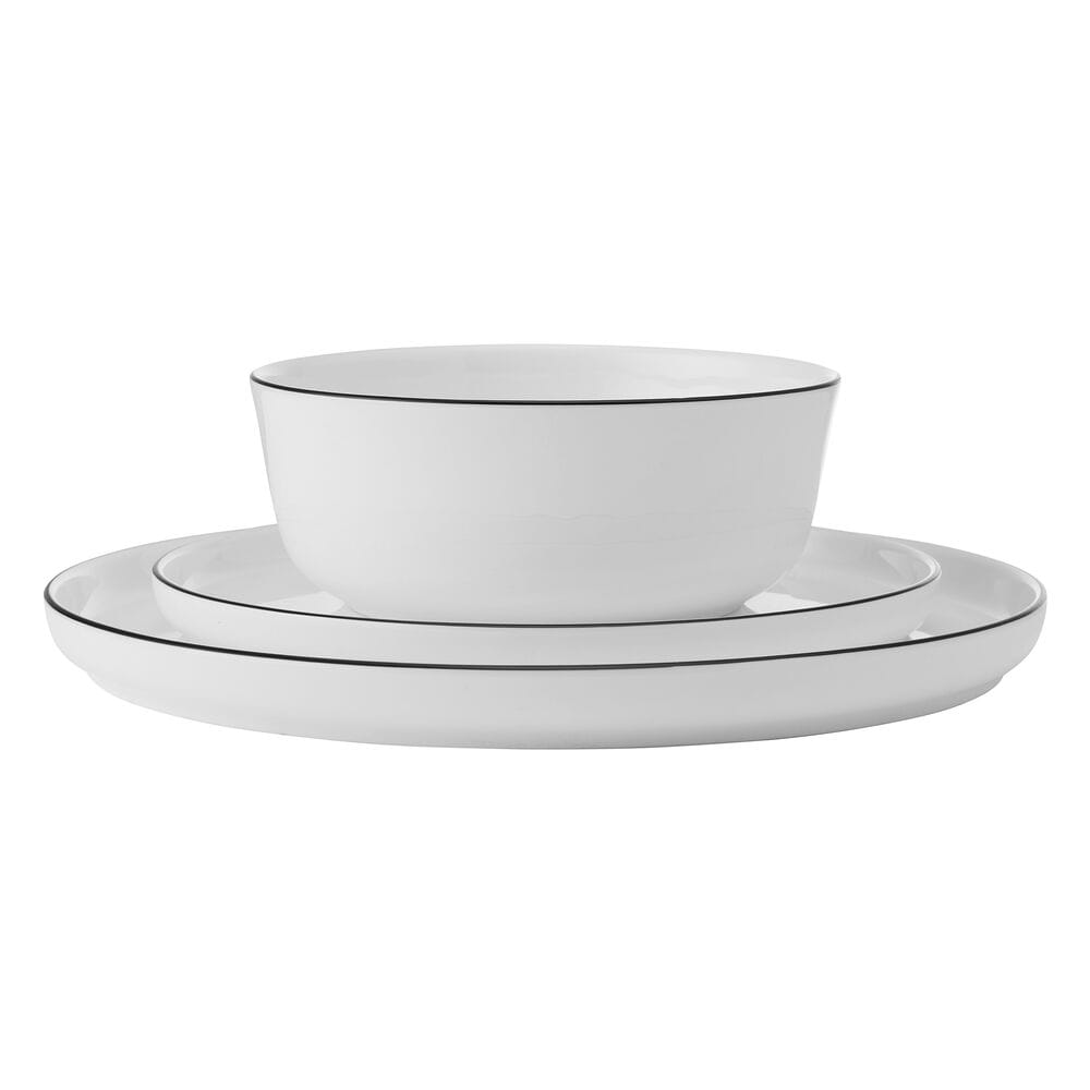 Samantha Banded Black 12 Piece Dinnerware Set. Service for 4 - Image 8