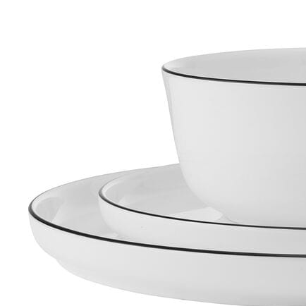 Samantha Banded Black 12 Piece Dinnerware Set. Service for 4 - Image 4