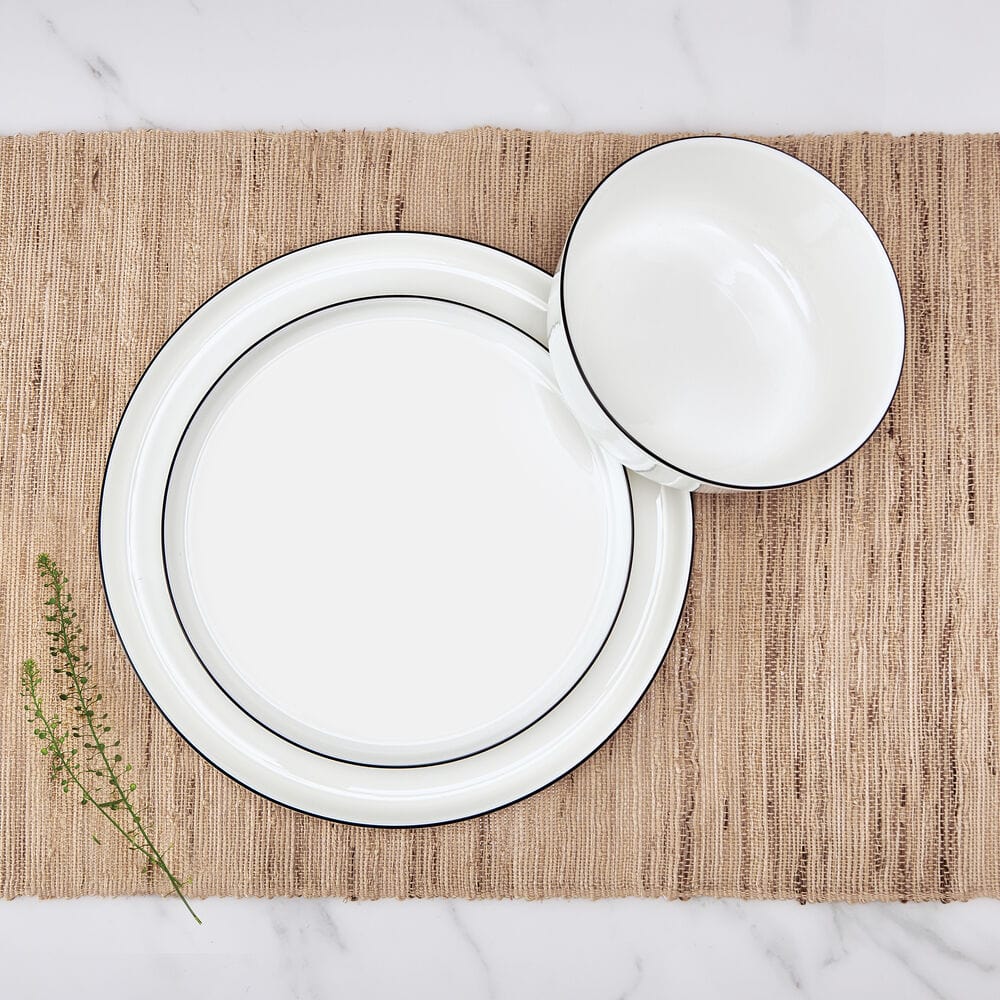 Samantha Banded Black 12 Piece Dinnerware Set. Service for 4 - Image 9