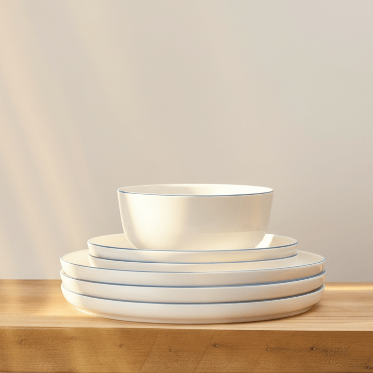 Samantha Blue Rim 12 Piece Dinnerware Set. Service for 4 - Image 3