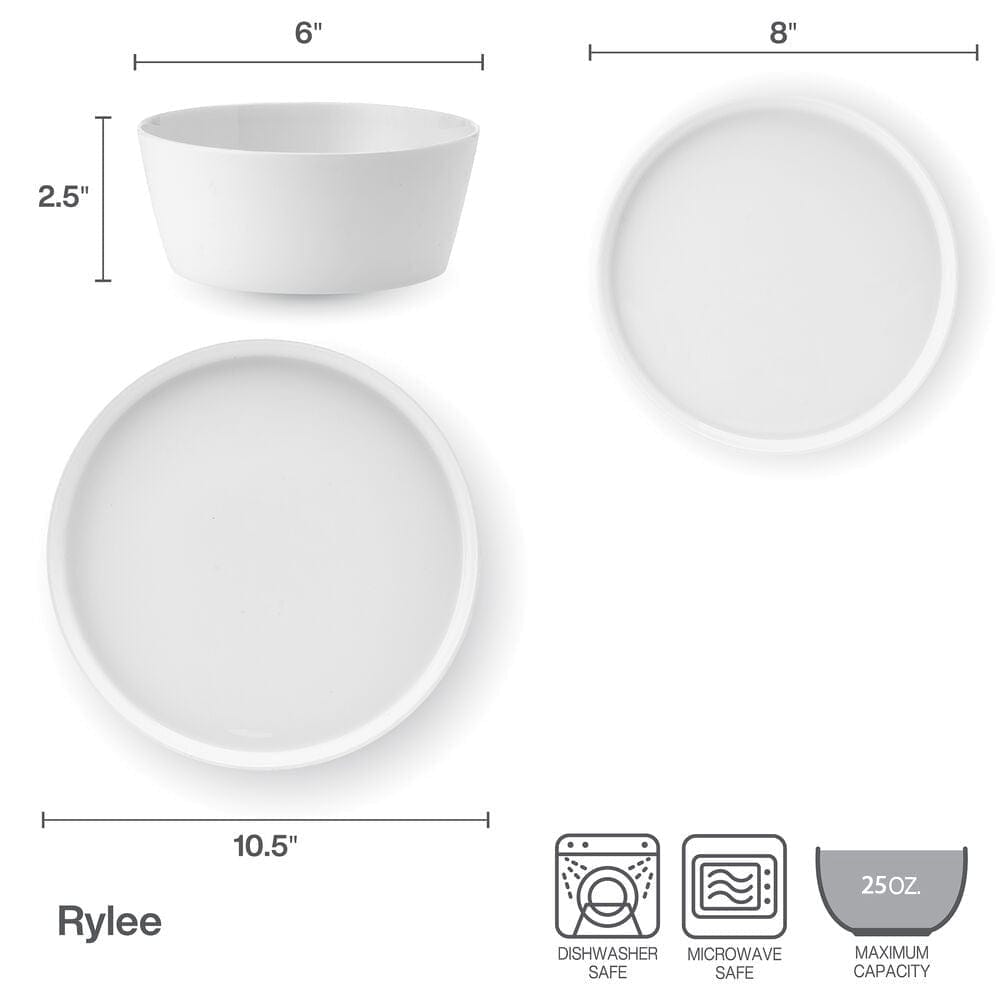 Rylee 12 Piece Dinnerware Set. Service for 4 - Image 3