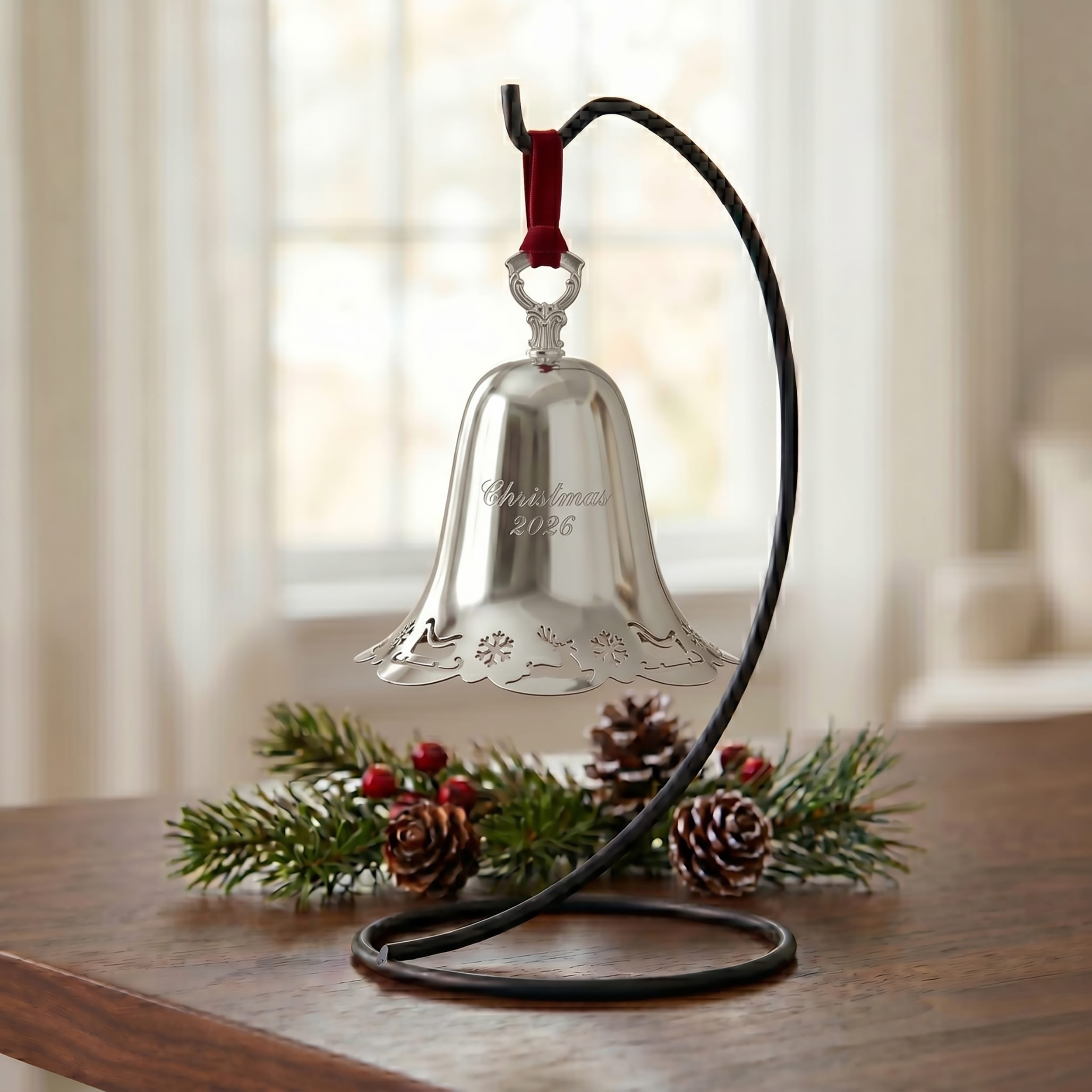 Towle 2026 Silver Plated Pierced Bell Ornament 47th Edition - Image 3