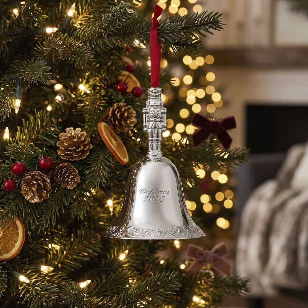 Wallace Grande Baroque 2026 Silver Plated Nutcracker Bell Ornament 32nd Edition - Image 2