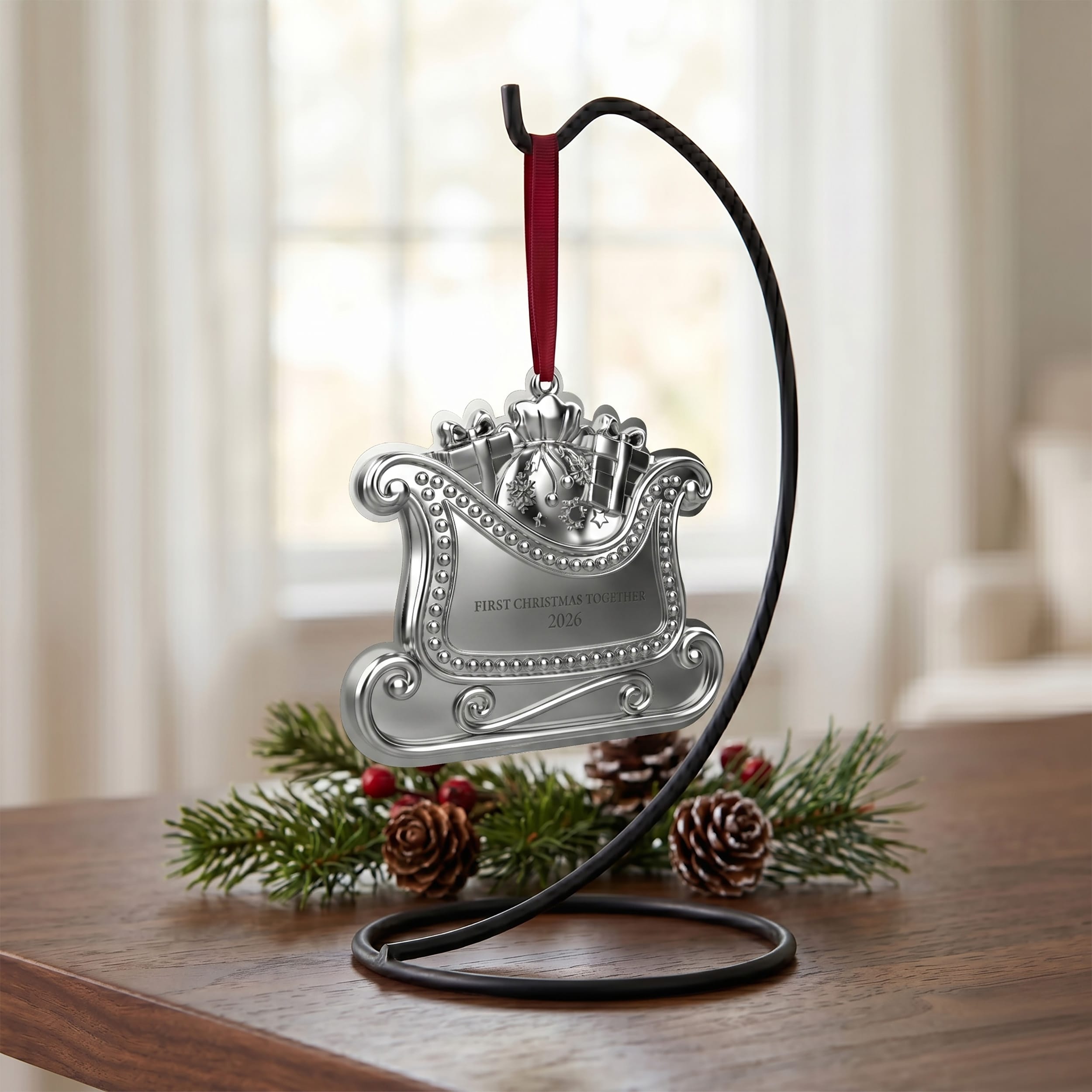 Wallace 2026 Silver Plated Engravable Sleigh Ornament 14th Edition - Image 5
