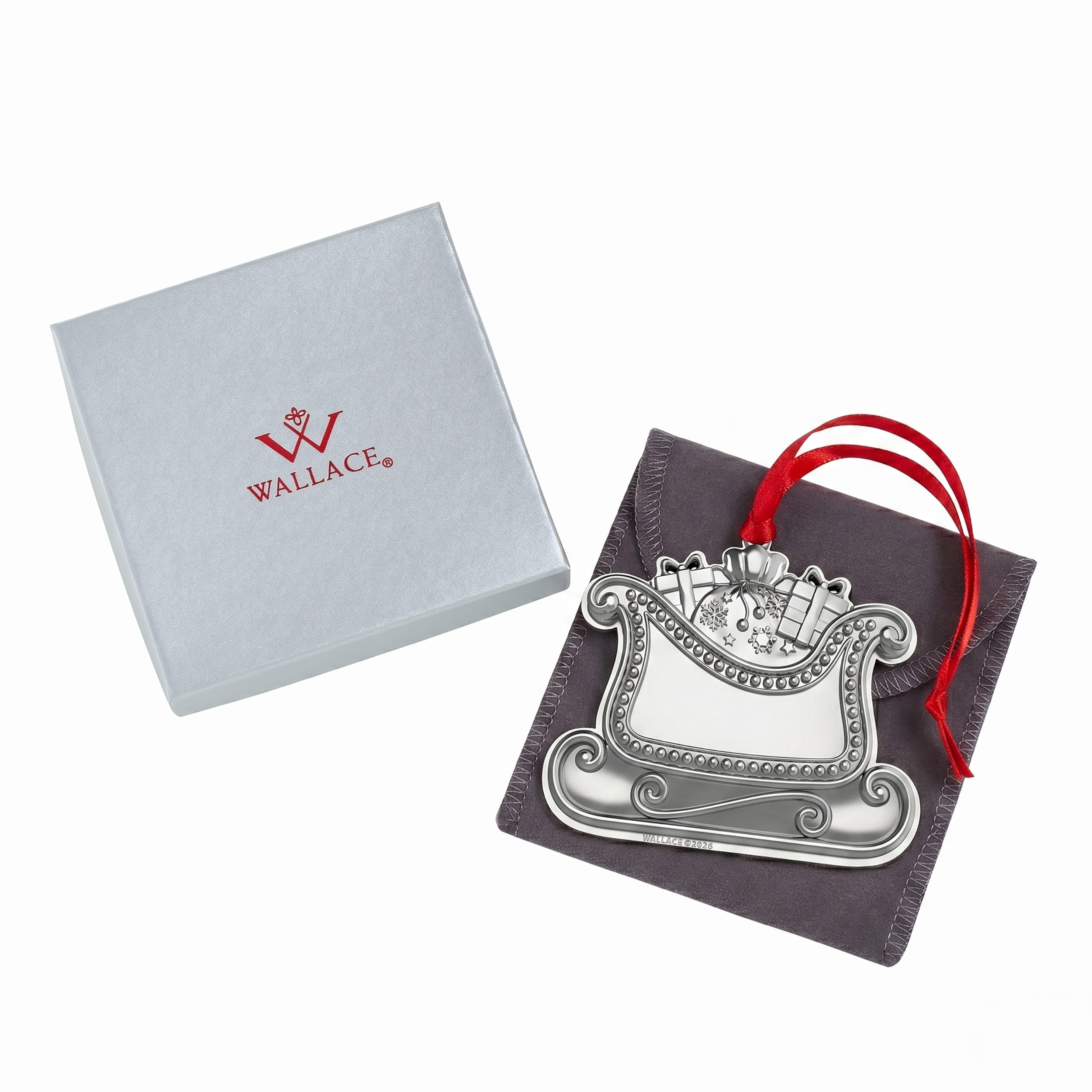 Wallace 2026 Silver Plated Engravable Sleigh Ornament 14th Edition - Image 4