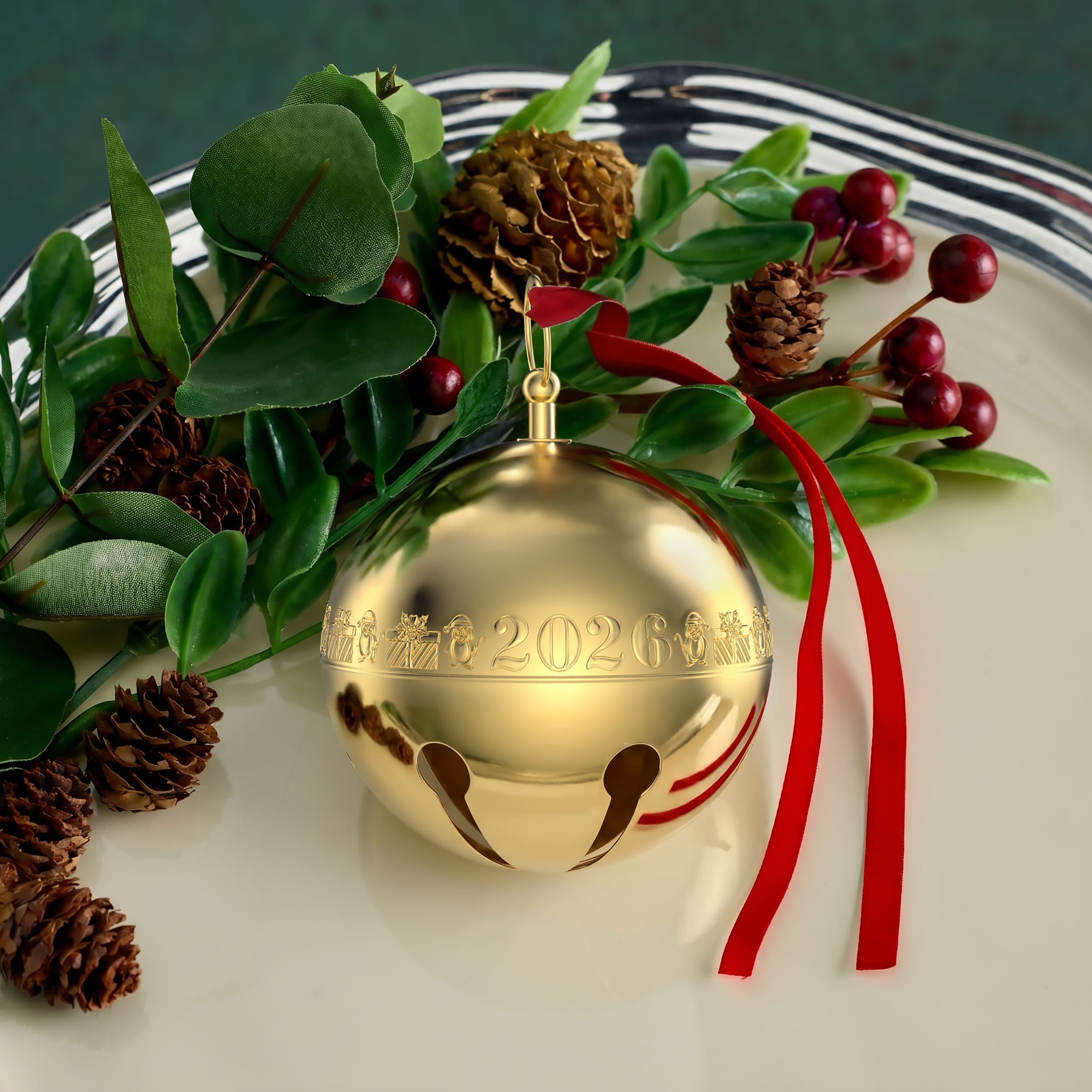 Wallace 2026 Gold Plated Sleigh Bell Ornament 37th Edition - Image 2