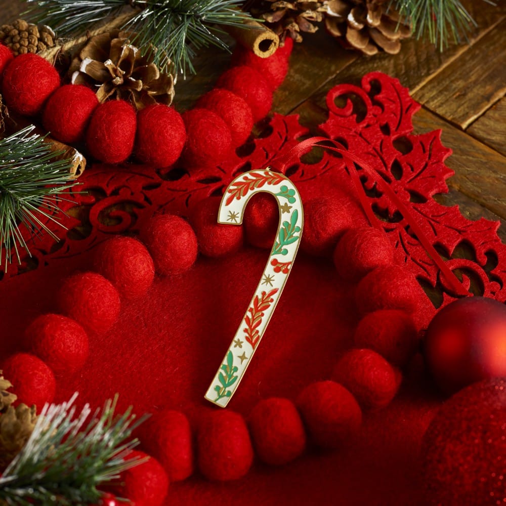 Wallace 2026 Gold Plated Enameled Candy Cane Ornament 46th Edition - Image 2