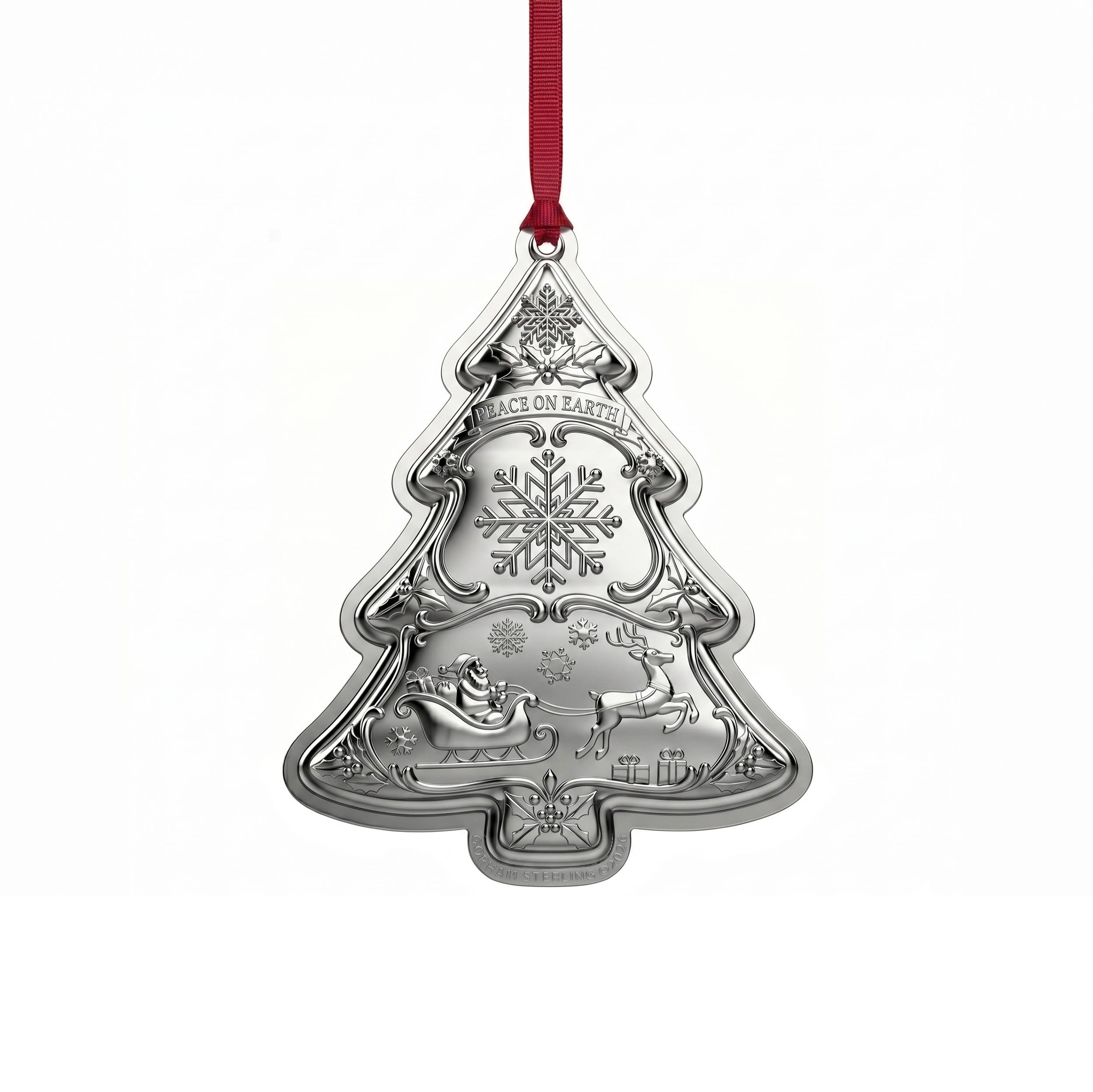 Gorham 2026 Sterling Silver Christmas Tree Ornament 10th Edition