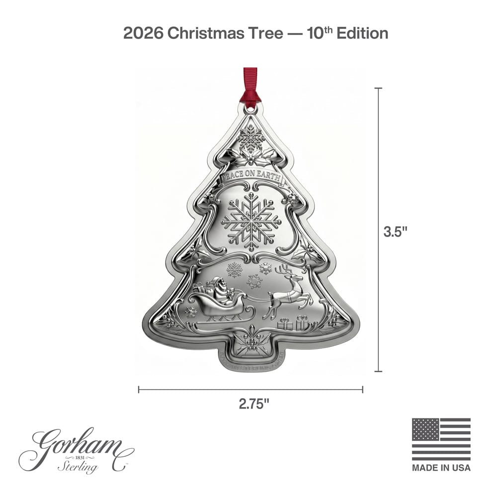 Gorham 2026 Sterling Silver Christmas Tree Ornament 10th Edition - Image 3