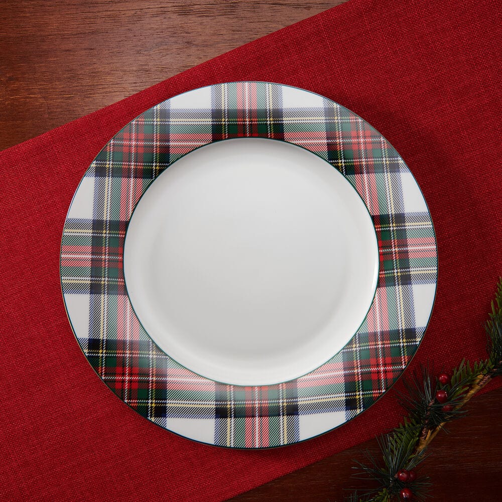 Tartan White Set of 4 Dinner Plates - Image 2