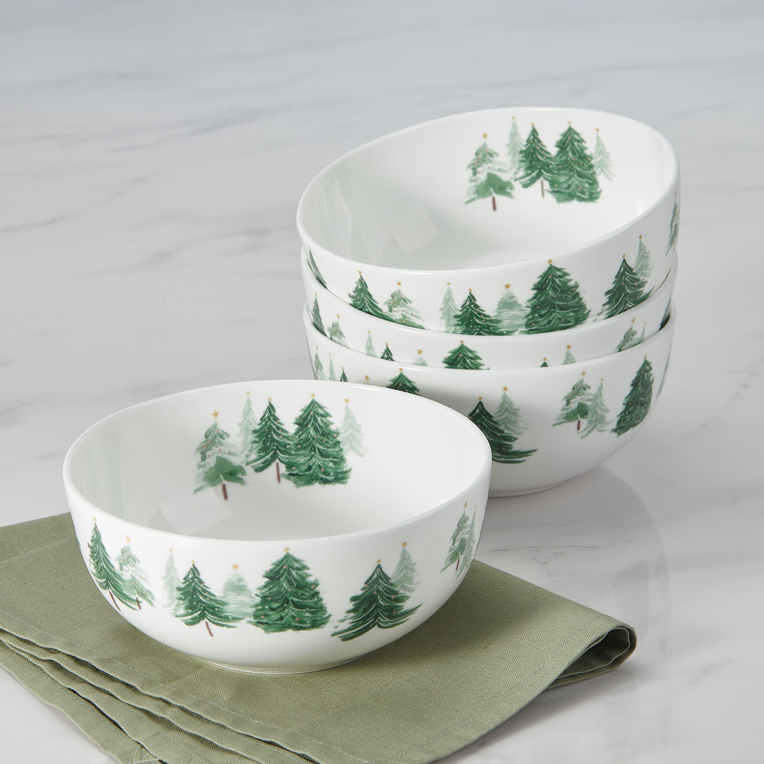 Yuletide Forest Set of 4 Soup Cereal Bowls - Image 2