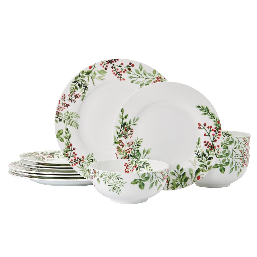 Tivoli Holiday 12 Piece Dinnerware Set. Service for 4