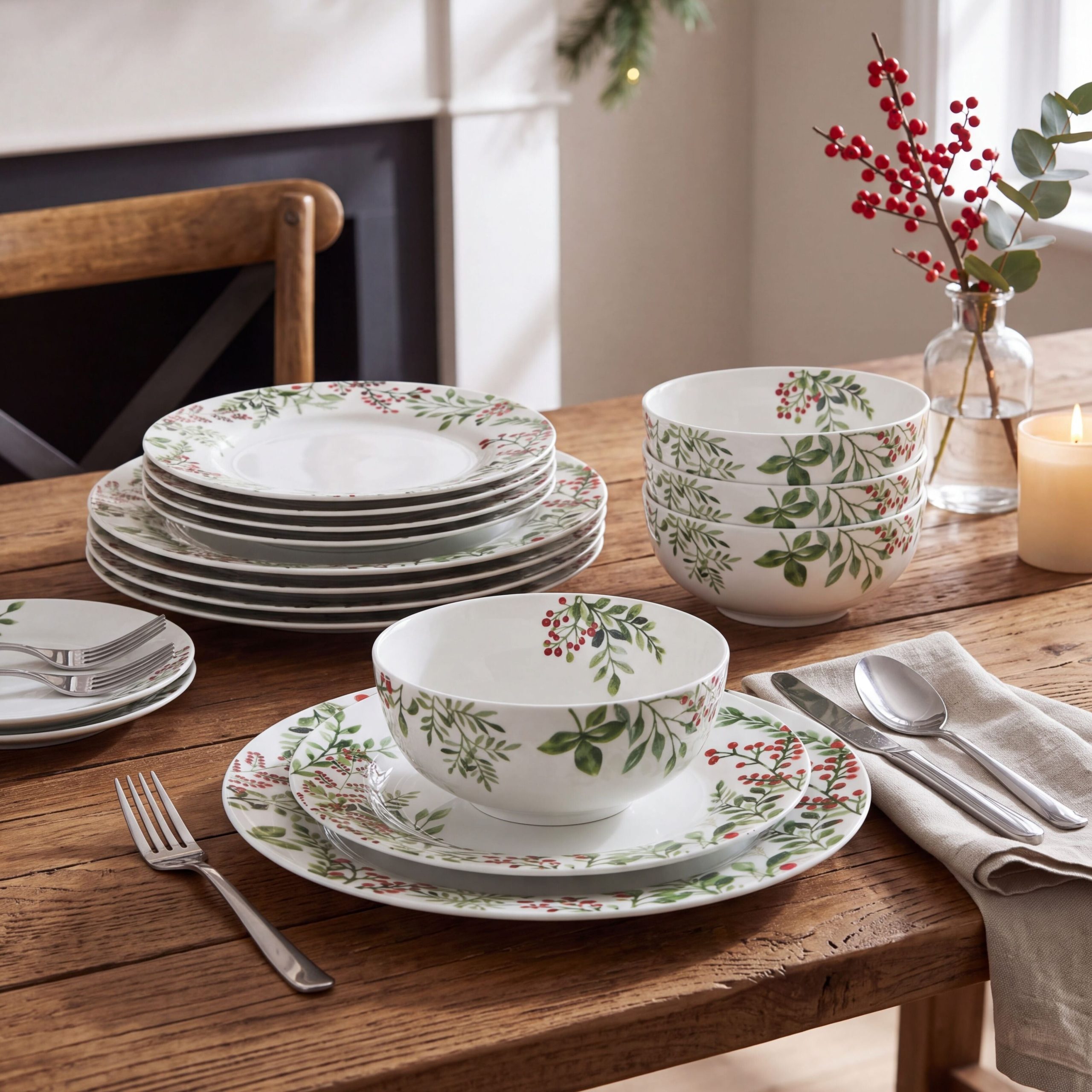 Tivoli Holiday 12 Piece Dinnerware Set. Service for 4 - Image 6