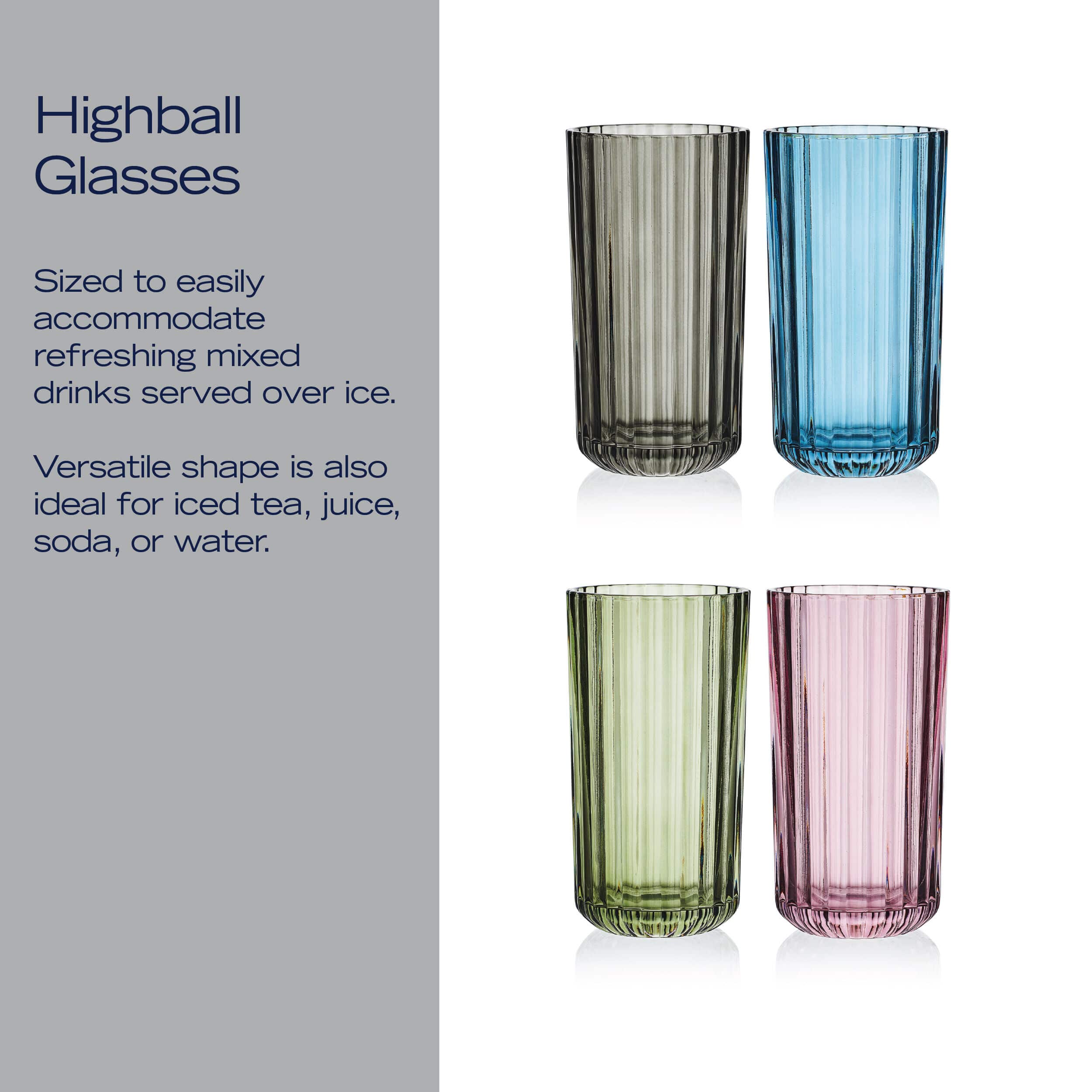 Jasper Colored Set of 4 Highball Glasses - Image 4