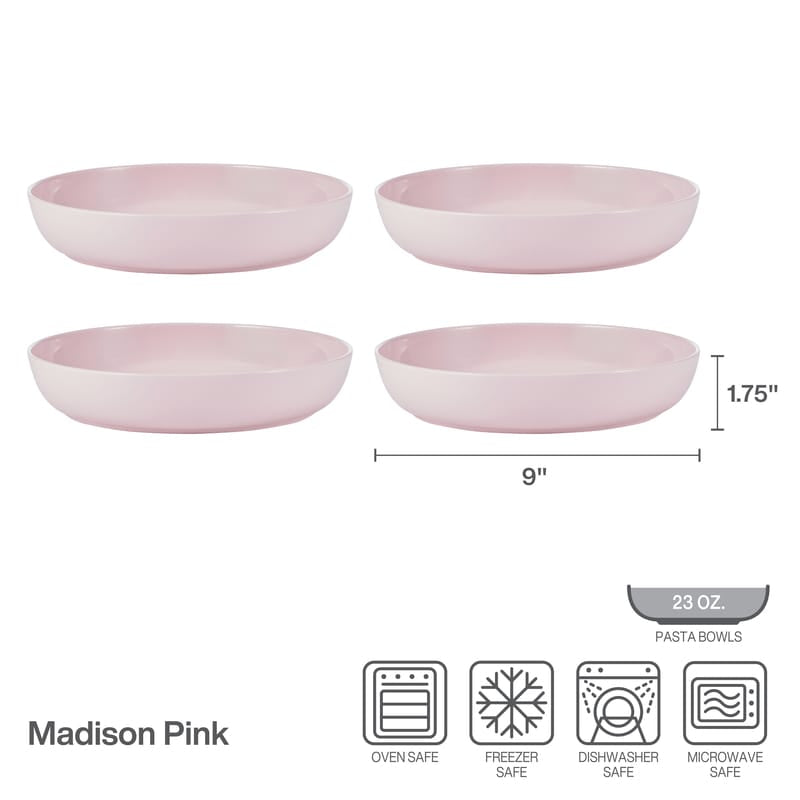 Madison Pink Set of 4 Pasta Bowls - Image 3