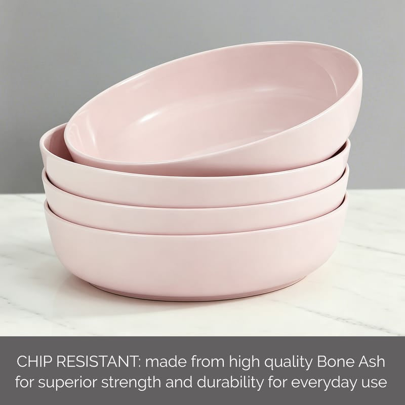 Madison Pink Set of 4 Pasta Bowls - Image 5