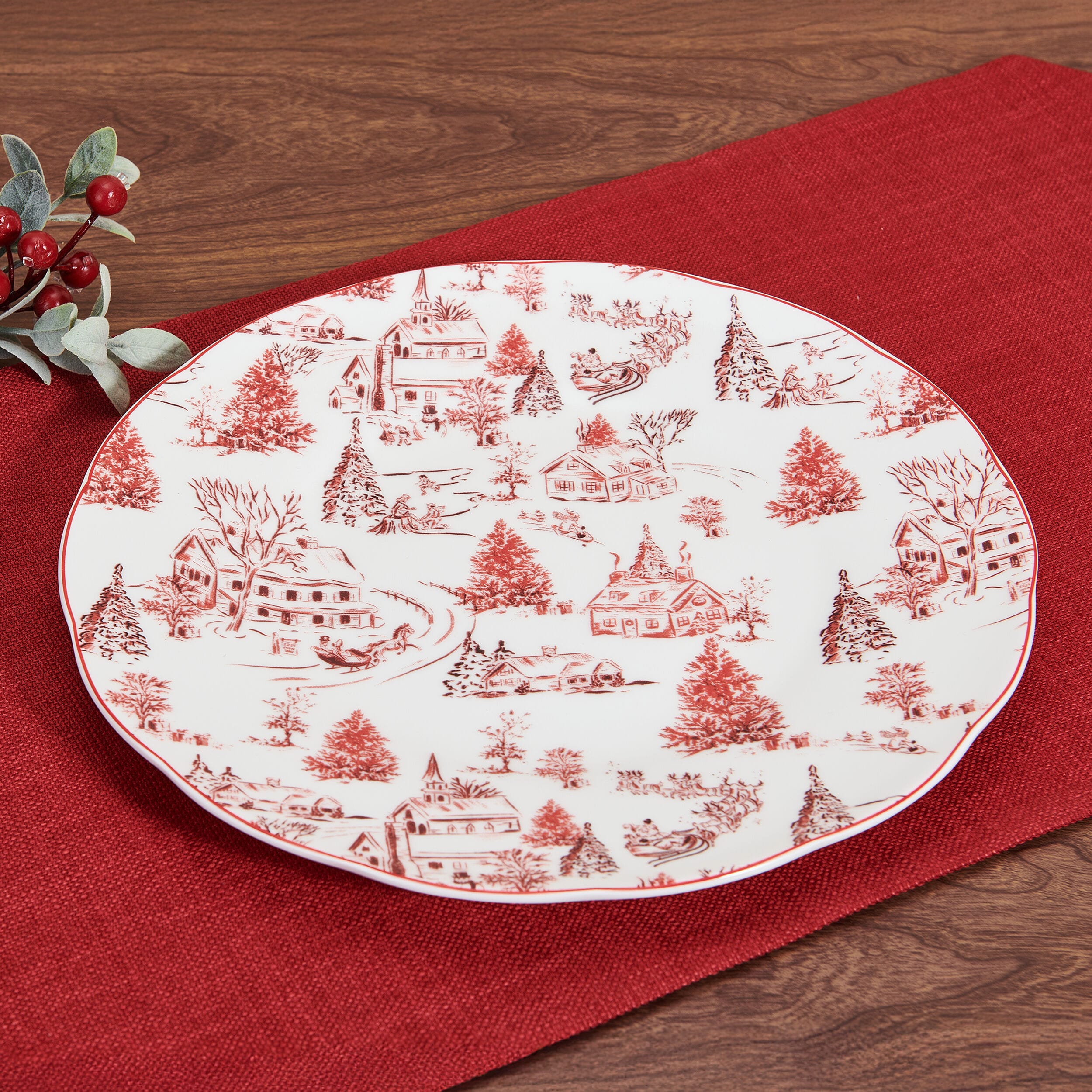 Holiday Village Set of 4 Dinner Plates - Image 5