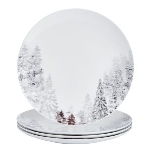 Woodsy Winter Set of 4  Dinner Plates