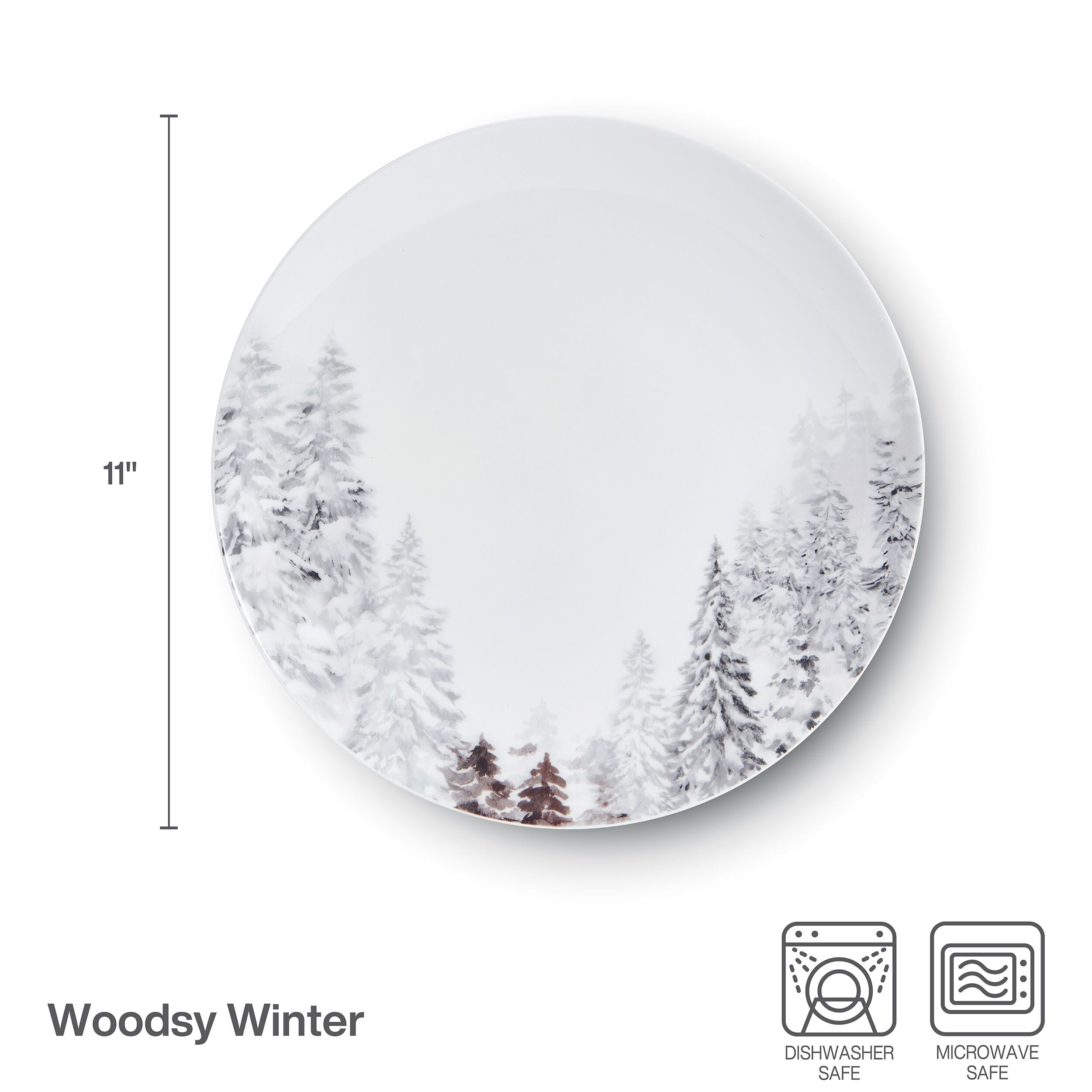 Woodsy Winter Set of 4 Dinner Plates - Image 3