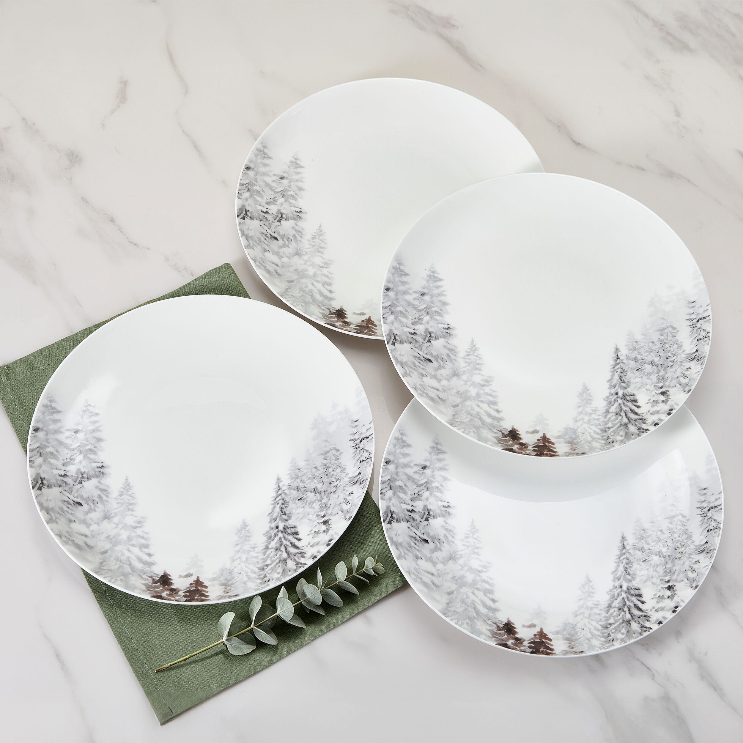 Woodsy Winter Set of 4 Dinner Plates - Image 2