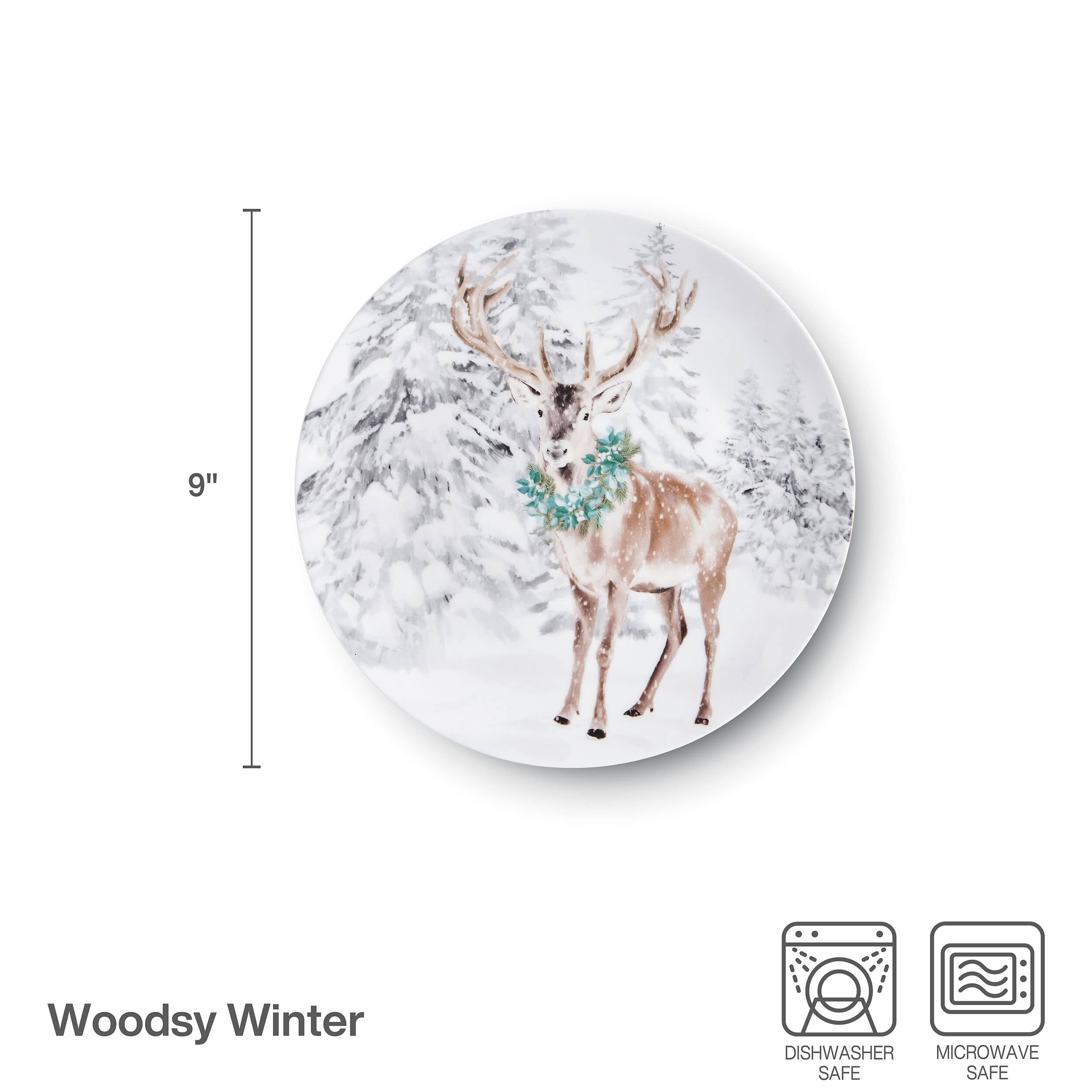 Woodsy Winter Set of 4 Salad Plates - Image 3