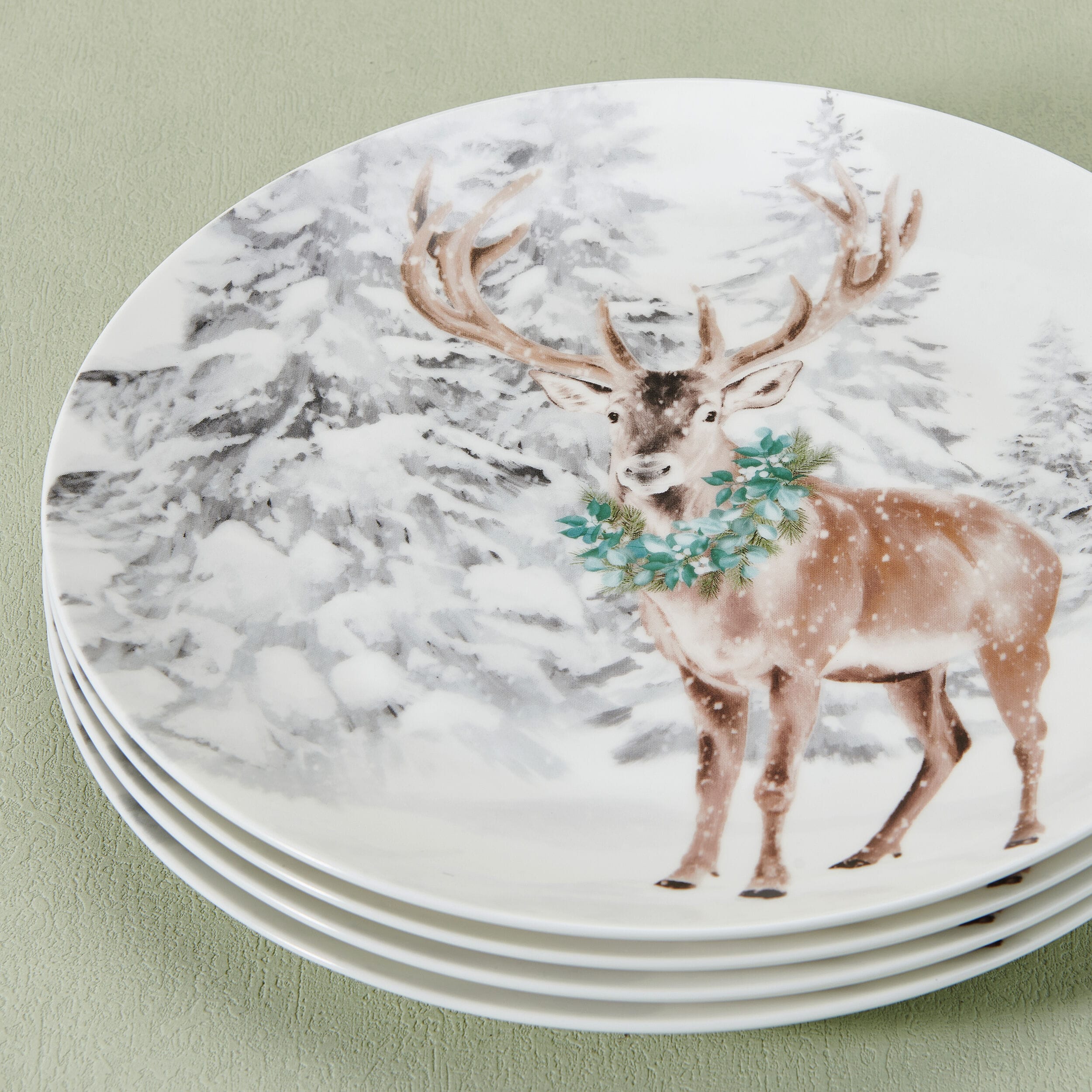 Woodsy Winter Set of 4 Salad Plates - Image 2