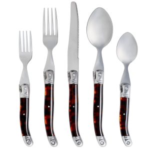 Tortoise Shell 20 Piece Flatware Set. Service for 4