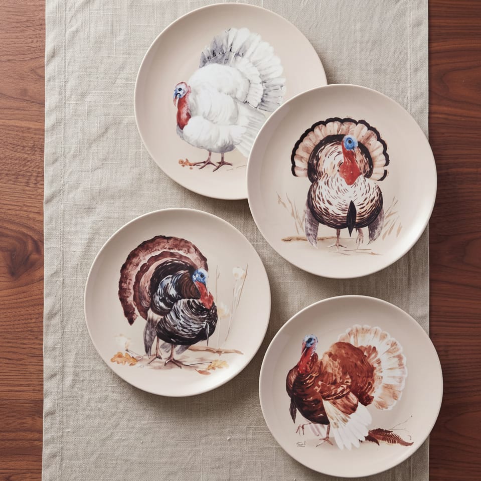 Fall Feathers Set of 4 Salad Plates - Image 2