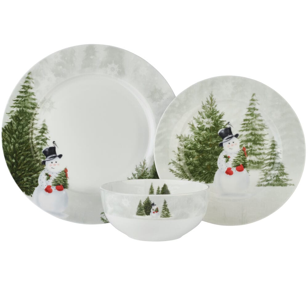 Snowman's Winter 12 Piece Dinnerware Set. Service for 4 - Image 6