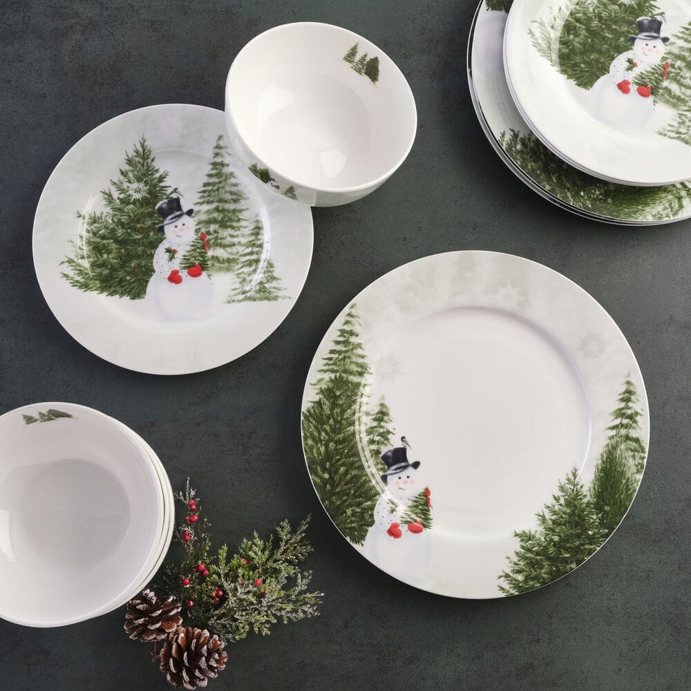 Snowman's Winter 12 Piece Dinnerware Set. Service for 4 - Image 2