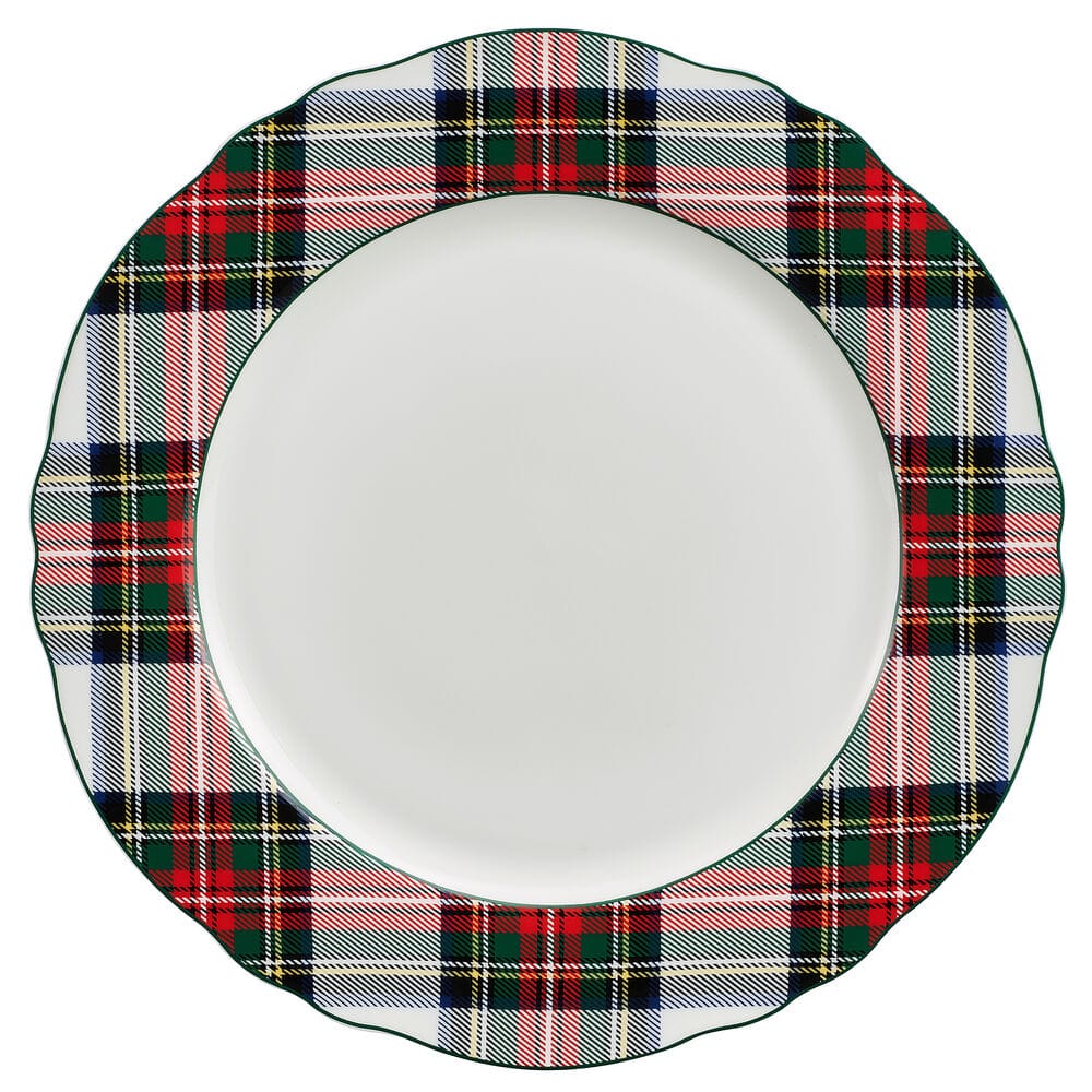 Tartan White Scalloped 12 Piece Dinnerware Set. Service for 4 - Image 3