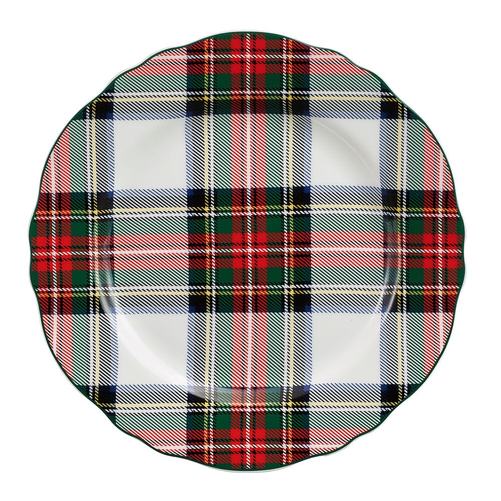 Tartan White Scalloped 12 Piece Dinnerware Set. Service for 4 - Image 4