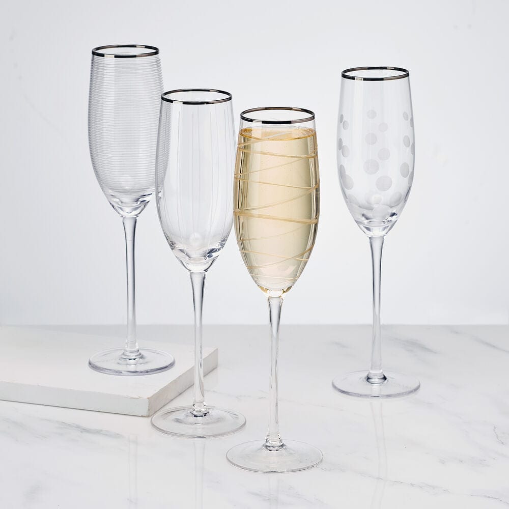 Cheers® Set of 4 Platinum Banded Flutes - Image 2