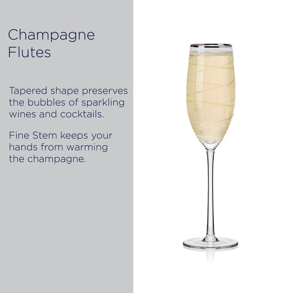 Cheers® Set of 4 Platinum Banded Flutes - Image 4