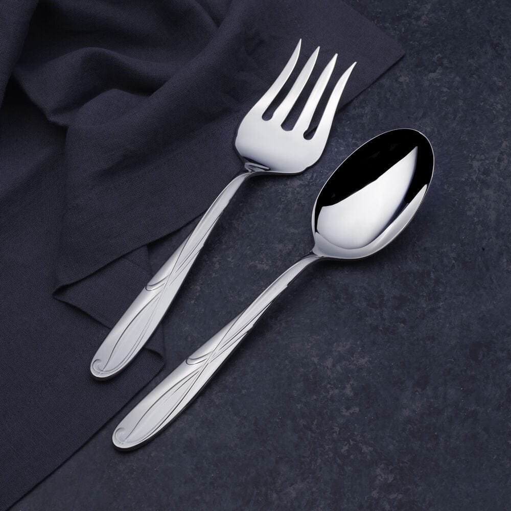 Cocoa Blossom Set of 2 Serving Fork and Spoon - Image 2