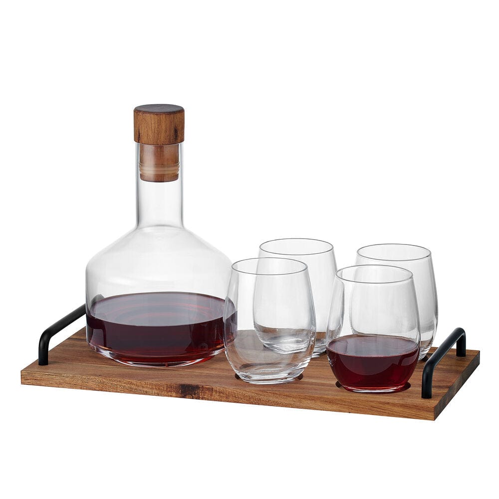 Glenwood 7 Piece Stemless Wine and Decanter Set